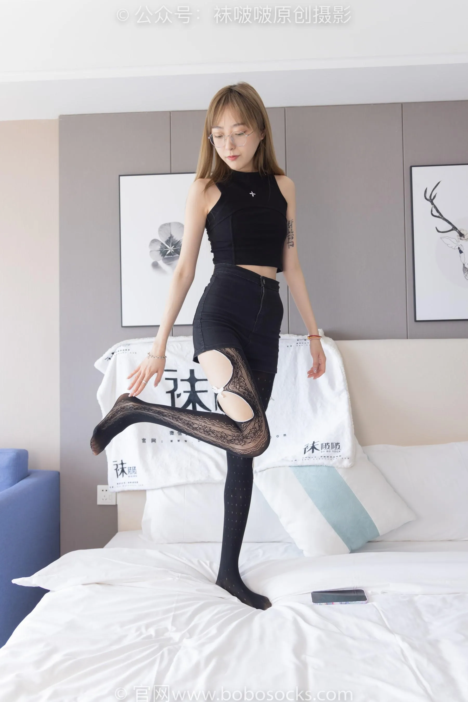 [BoBoSocks袜啵啵]NO.219 稚予-板鞋、拖鞋、厚黑丝、蕾丝黑丝 [87P]插图8